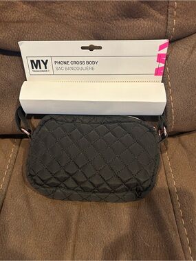 MY Tagalongs Black Quilted Phone Crossbody Bag